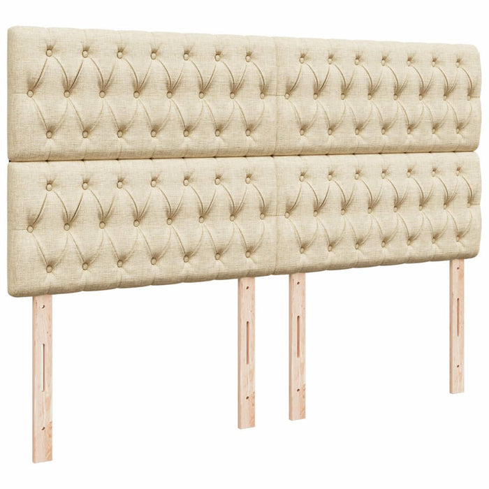 Pat box spring cu saltea, crem, 200x200 cm, textil - WALTI WALTI