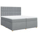 Pat box spring cu saltea, gri deschis, 200x200 cm, textil - WALTI WALTI