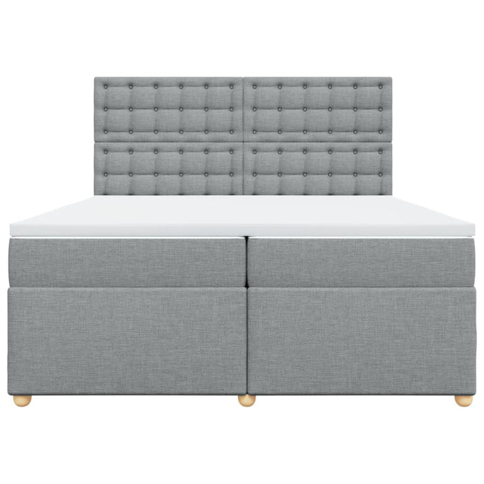 Pat box spring cu saltea, gri deschis, 200x200 cm, textil - WALTI WALTI