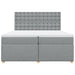 Pat box spring cu saltea, gri deschis, 200x200 cm, textil - WALTI WALTI