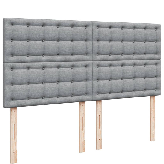 Pat box spring cu saltea, gri deschis, 200x200 cm, textil - WALTI WALTI