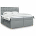 Pat box spring cu saltea, gri deschis, 200x200 cm, textil - WALTI WALTI