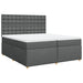 Pat box spring cu saltea, gri închis, 200x200 cm, textil - WALTI WALTI