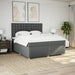 Pat box spring cu saltea, gri închis, 200x200 cm, textil - WALTI WALTI