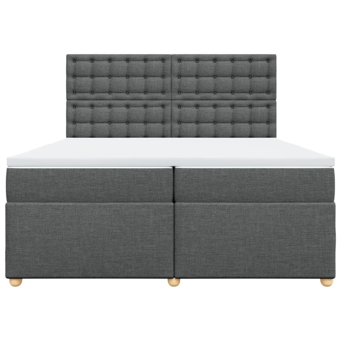 Pat box spring cu saltea, gri închis, 200x200 cm, textil - WALTI WALTI