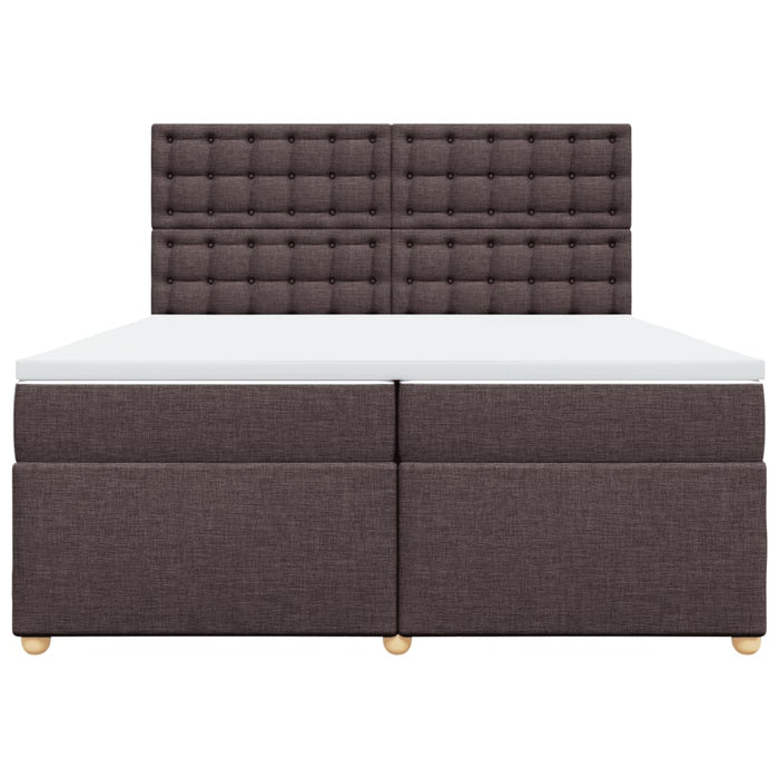 Pat box spring cu saltea, maro închis, 200x200 cm, textil - WALTI WALTI