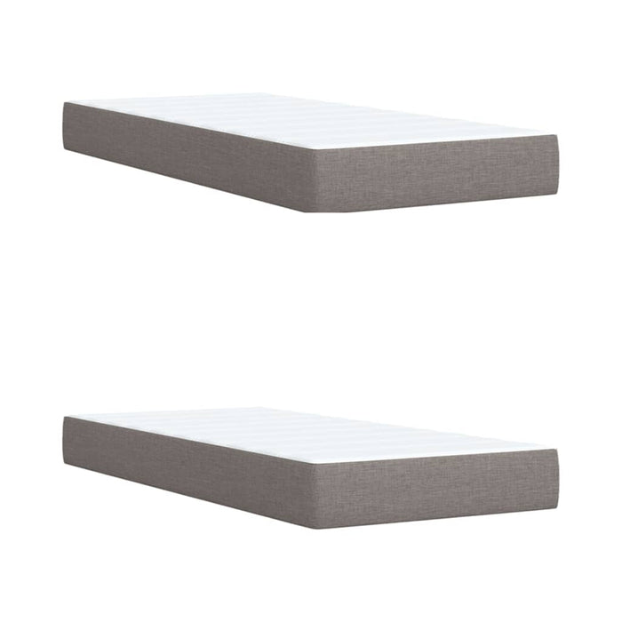 Pat box spring cu saltea, gri taupe, 200x200 cm, textil WALTI