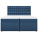 Pat box spring cu saltea, albastru, 200x200 cm, textil - WALTI WALTI