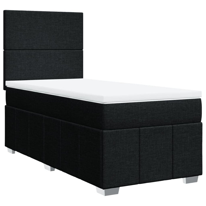 Pat box spring cu saltea, negru, 80x200 cm, textil - WALTI WALTI