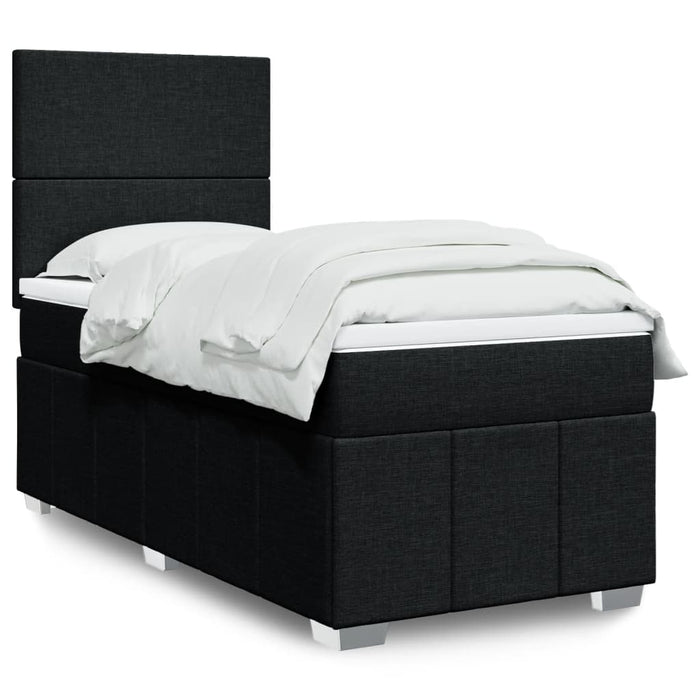 Pat box spring cu saltea, negru, 80x200 cm, textil - WALTI WALTI