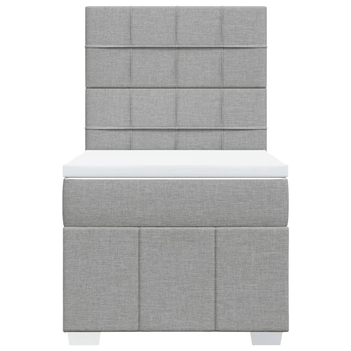Pat continental cu saltea, gri deschis, 80x200 cm, textil - WALTI WALTI