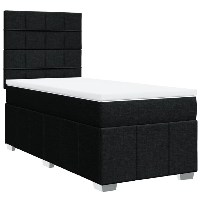Pat box spring cu saltea, negru, 80x200 cm, textil - WALTI WALTI