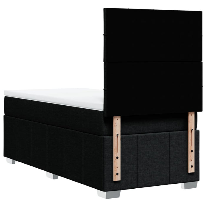 Pat box spring cu saltea, negru, 80x200 cm, textil - WALTI WALTI