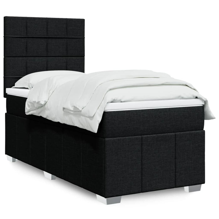 Pat box spring cu saltea, negru, 80x200 cm, textil - WALTI WALTI
