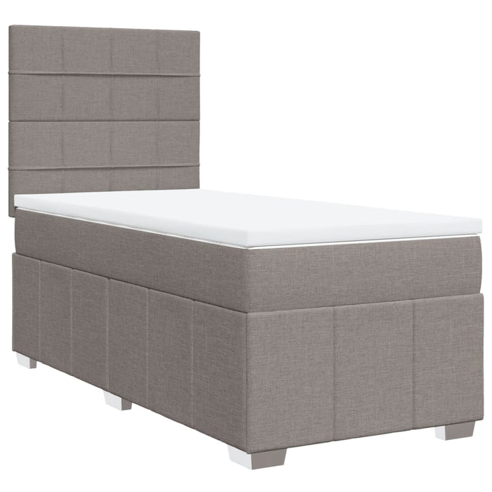 Pat box spring cu saltea, gri taupe, 80x200 cm, textil - WALTI WALTI