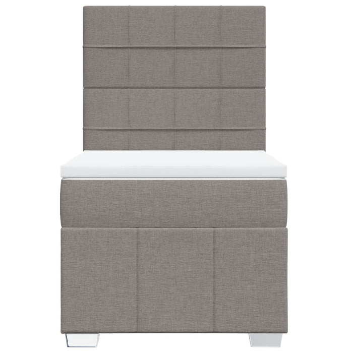 Pat box spring cu saltea, gri taupe, 80x200 cm, textil - WALTI WALTI