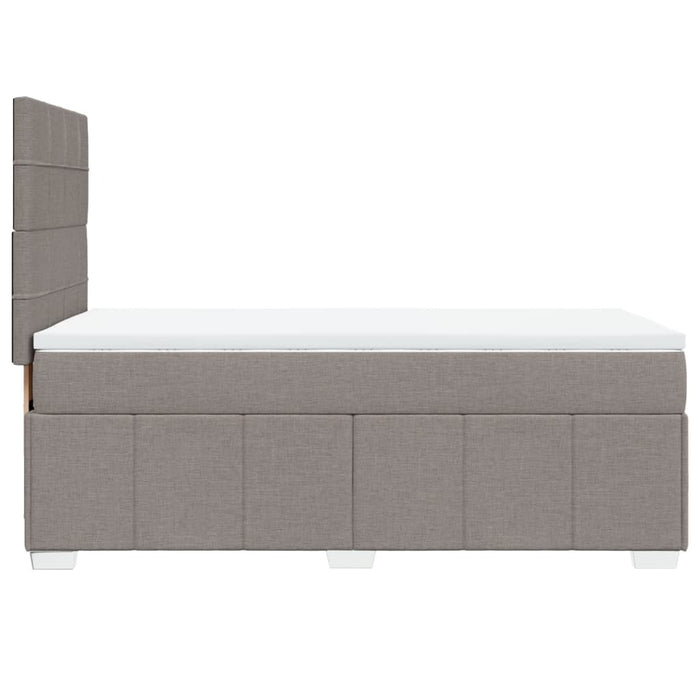 Pat box spring cu saltea, gri taupe, 80x200 cm, textil - WALTI WALTI