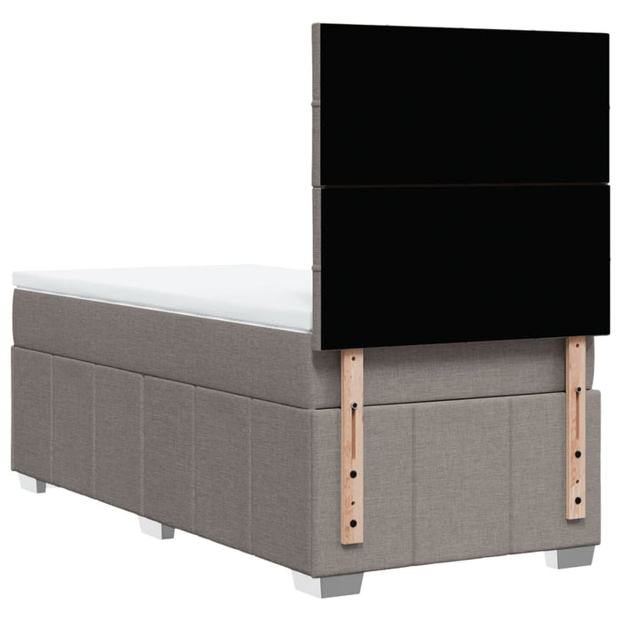 Pat box spring cu saltea, gri taupe, 80x200 cm, textil - WALTI WALTI