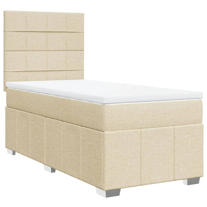 Pat box spring cu saltea, crem, 80x200 cm, textil - WALTI WALTI