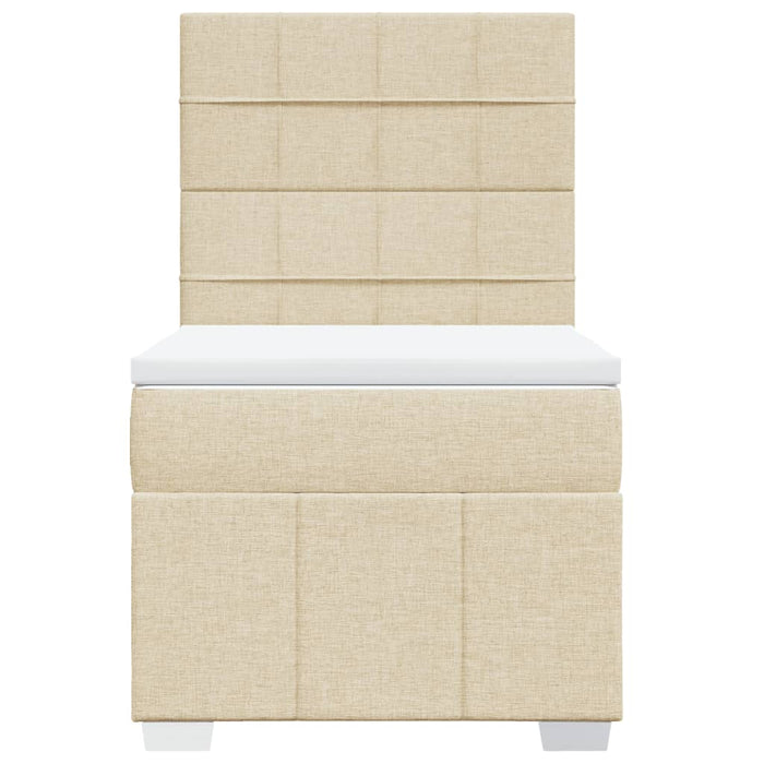 Pat box spring cu saltea, crem, 80x200 cm, textil - WALTI WALTI