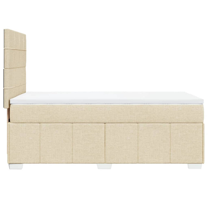 Pat box spring cu saltea, crem, 80x200 cm, textil - WALTI WALTI