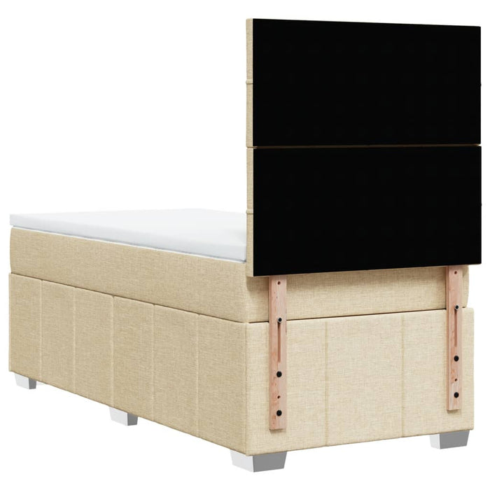 Pat box spring cu saltea, crem, 80x200 cm, textil - WALTI WALTI