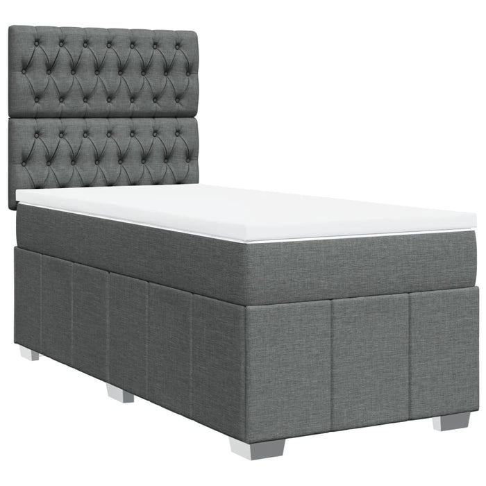 Pat box spring cu saltea, gri închis, 80x200 cm, textil - WALTI WALTI