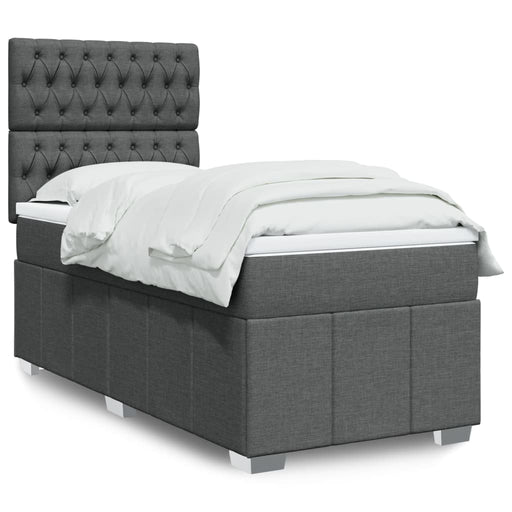 Pat box spring cu saltea, gri închis, 80x200 cm, textil - WALTI WALTI