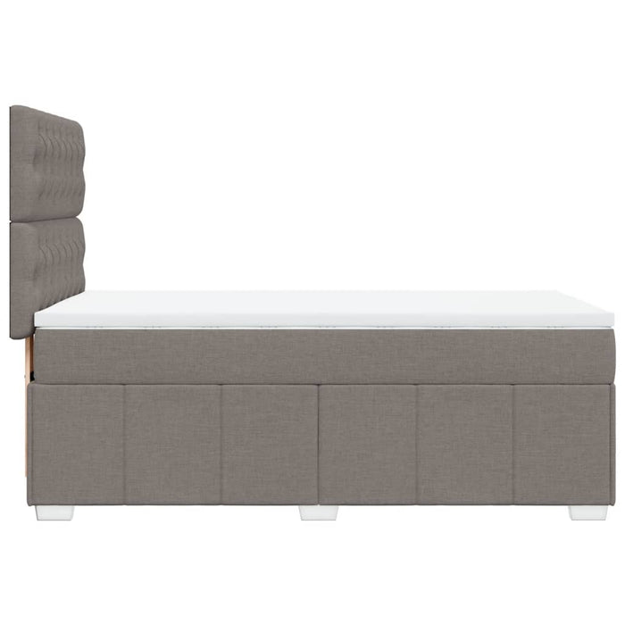 Pat box spring cu saltea, gri taupe, 80x200 cm, textil WALTI