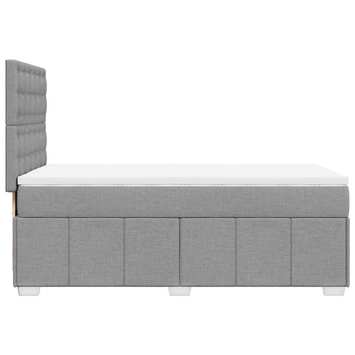 Pat continental cu saltea, gri deschis, 80x200 cm, textil - WALTI WALTI