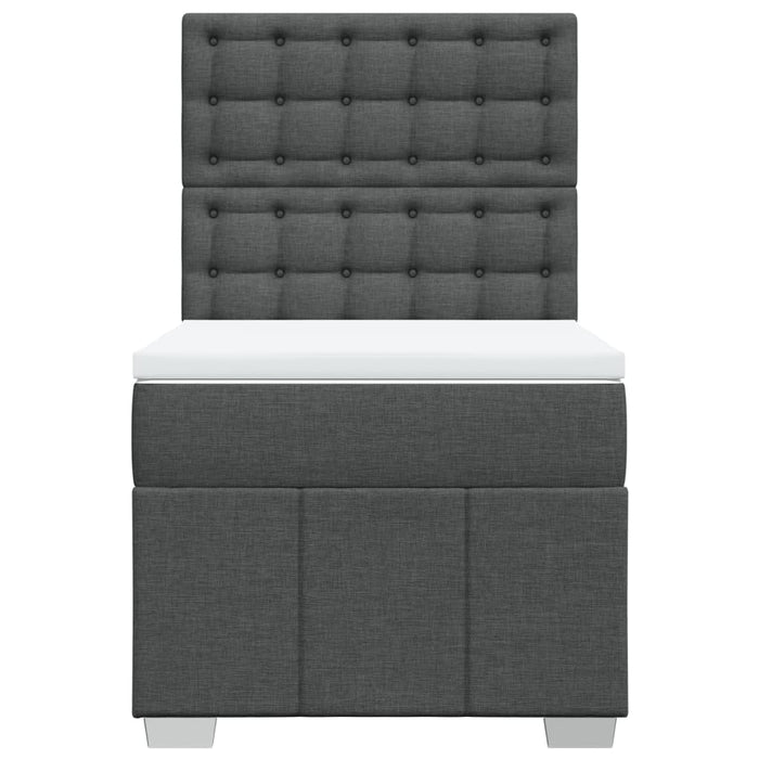 Pat box spring cu saltea, gri închis, 80x200 cm, textil WALTI