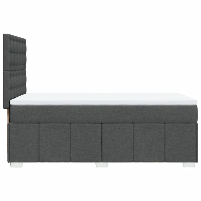 Pat box spring cu saltea, gri închis, 80x200 cm, textil WALTI