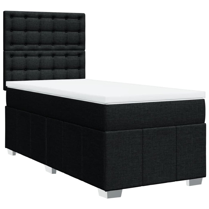 Pat box spring cu saltea, negru, 80x200 cm, textil - WALTI WALTI