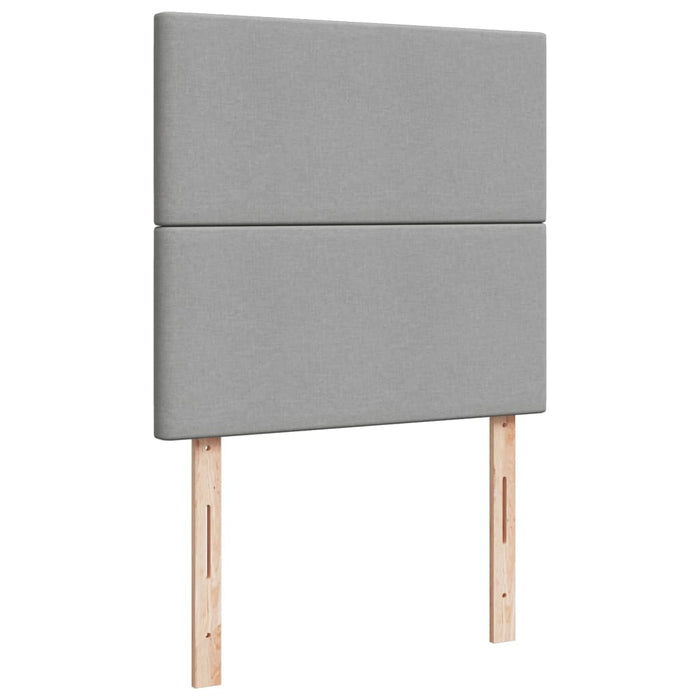 Pat box spring cu saltea, gri deschis, 90x190 cm, textil - WALTI WALTI