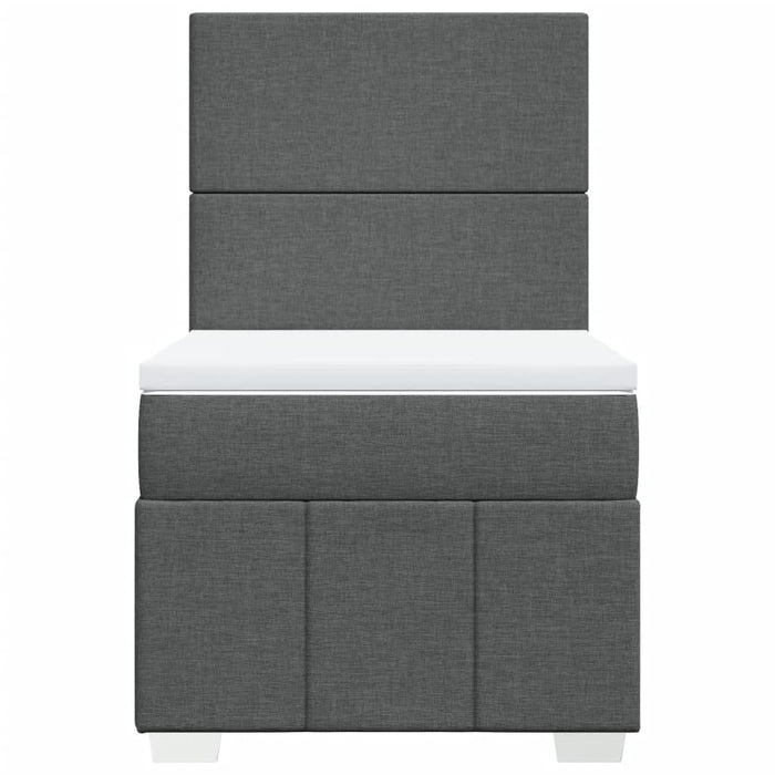 Pat box spring cu saltea, gri închis, 90x190 cm, textil - WALTI WALTI