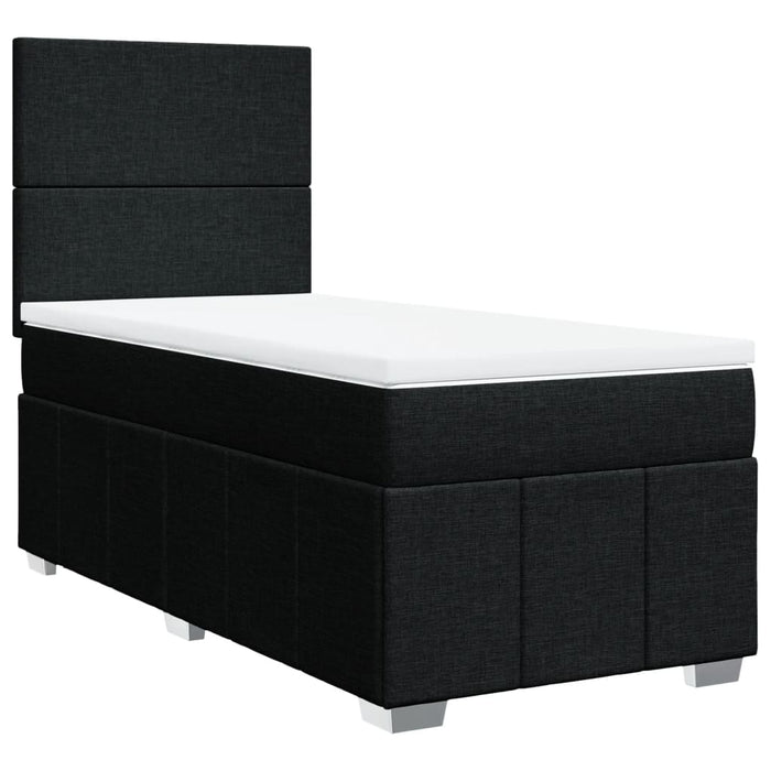 Pat box spring cu saltea, negru, 90x190 cm, textil - WALTI WALTI
