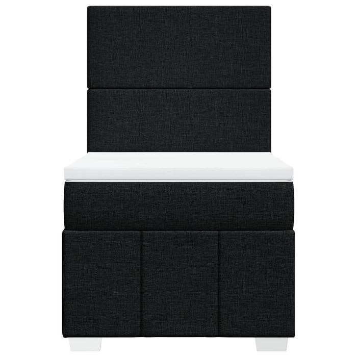 Pat box spring cu saltea, negru, 90x190 cm, textil - WALTI WALTI