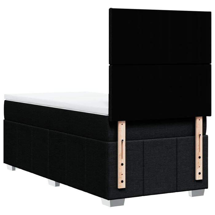 Pat box spring cu saltea, negru, 90x190 cm, textil - WALTI WALTI