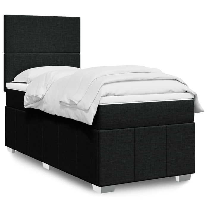 Pat box spring cu saltea, negru, 90x190 cm, textil - WALTI WALTI