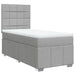 Pat box spring cu saltea, gri deschis, 90x190 cm, textil - WALTI WALTI