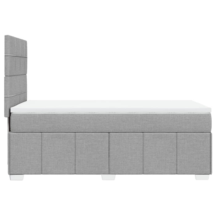 Pat box spring cu saltea, gri deschis, 90x190 cm, textil - WALTI WALTI