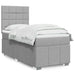 Pat box spring cu saltea, gri deschis, 90x190 cm, textil - WALTI WALTI