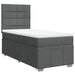 Pat box spring cu saltea, gri închis, 90x190 cm, textil - WALTI WALTI