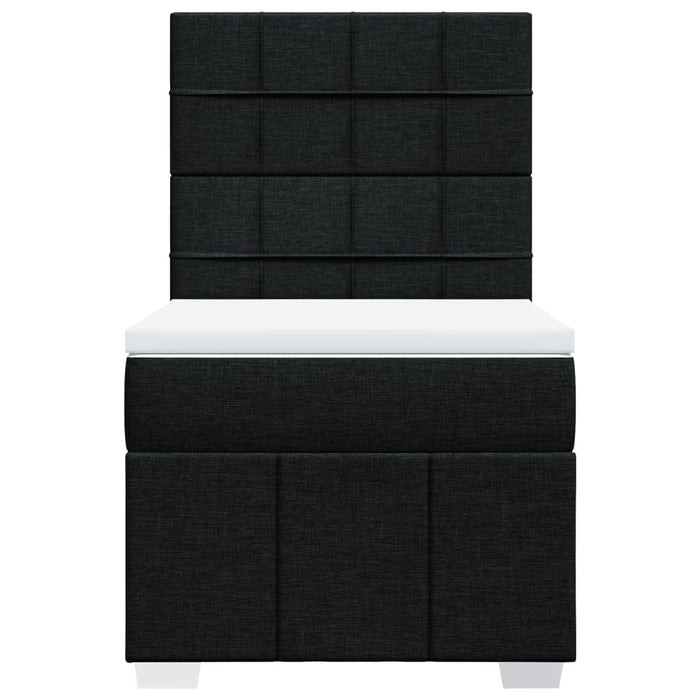 Pat box spring cu saltea, negru, 90x190 cm, textil - WALTI WALTI