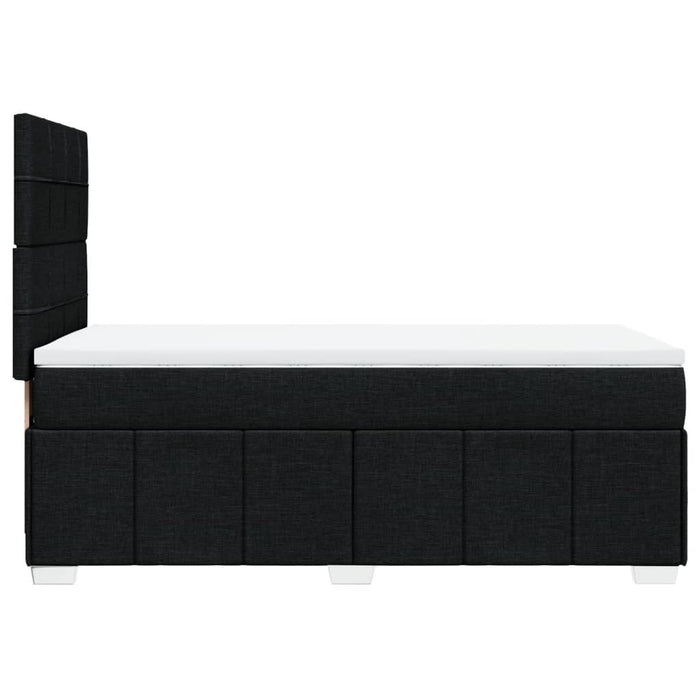 Pat box spring cu saltea, negru, 90x190 cm, textil - WALTI WALTI