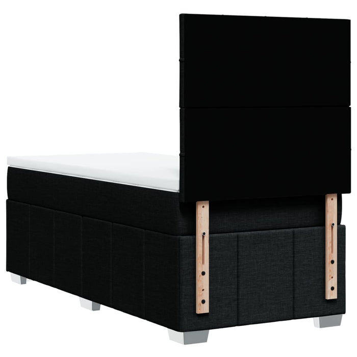 Pat box spring cu saltea, negru, 90x190 cm, textil - WALTI WALTI