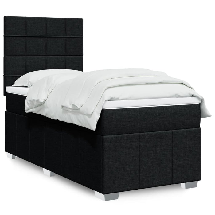 Pat box spring cu saltea, negru, 90x190 cm, textil - WALTI WALTI