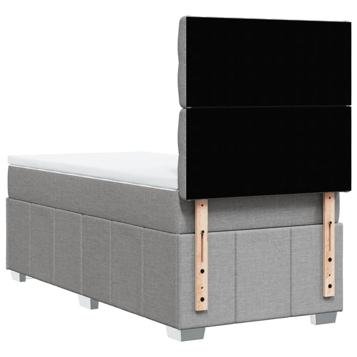 Pat box spring cu saltea, gri deschis, 90x190 cm, textil - WALTI WALTI