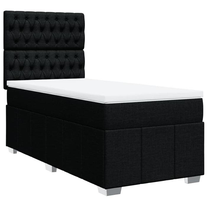 Pat box spring cu saltea, negru, 90x190 cm, textil - WALTI WALTI
