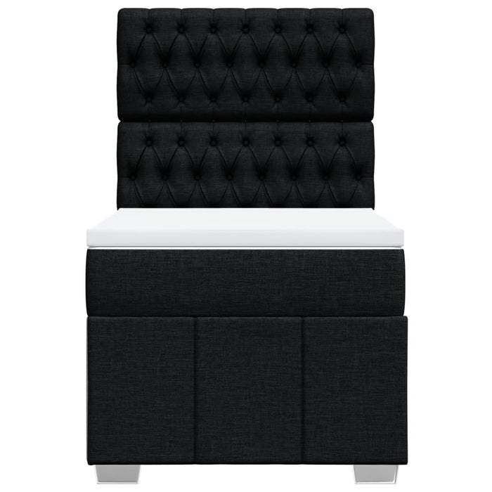 Pat box spring cu saltea, negru, 90x190 cm, textil - WALTI WALTI